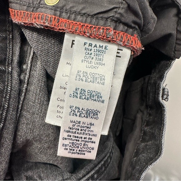 Frame Le Nik Straight Leg Jeans Distressed Black Size 26 - Picture 10 of 11